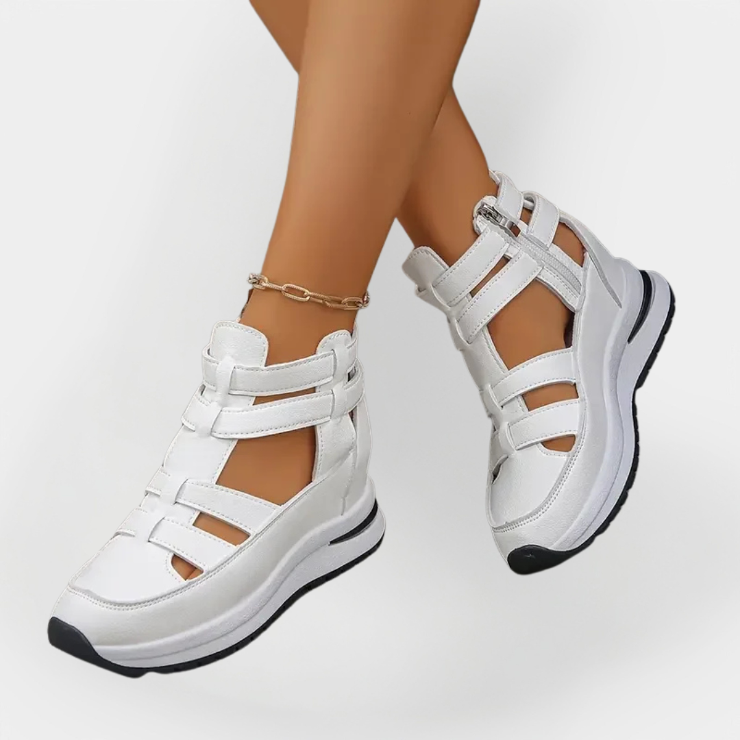 Elegantes Sandalias de Verano con Tacón y Cierre Lateral