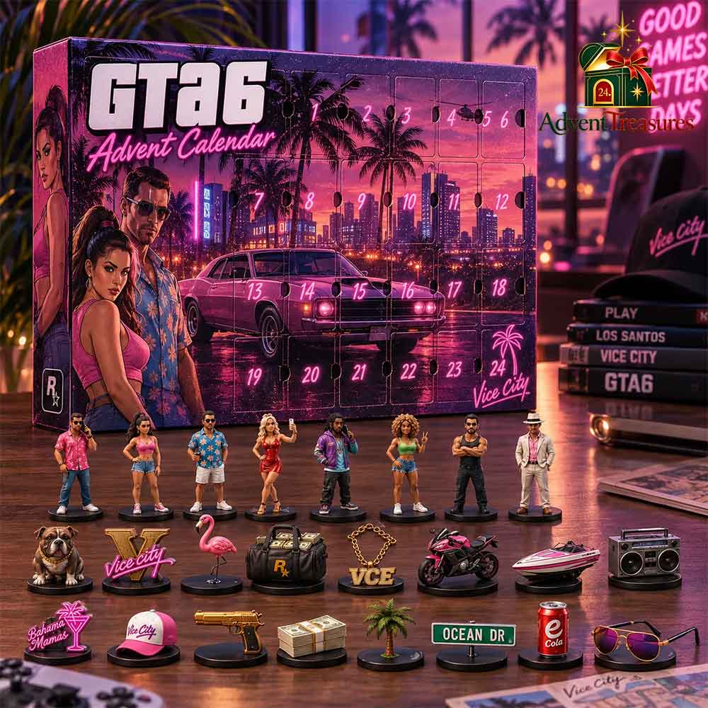 GTA 6 Advent Calendar – 24 Days Vice City Miniatures & Collectible Figurine Set