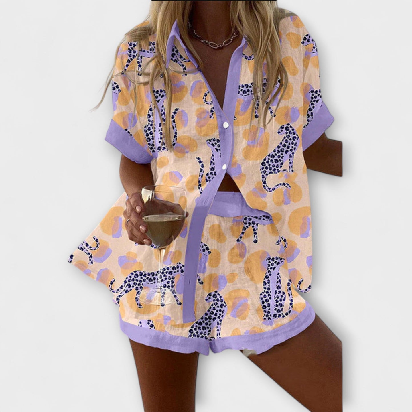 Conjunto Elegante y Cómodo con Estampado de Leopardo