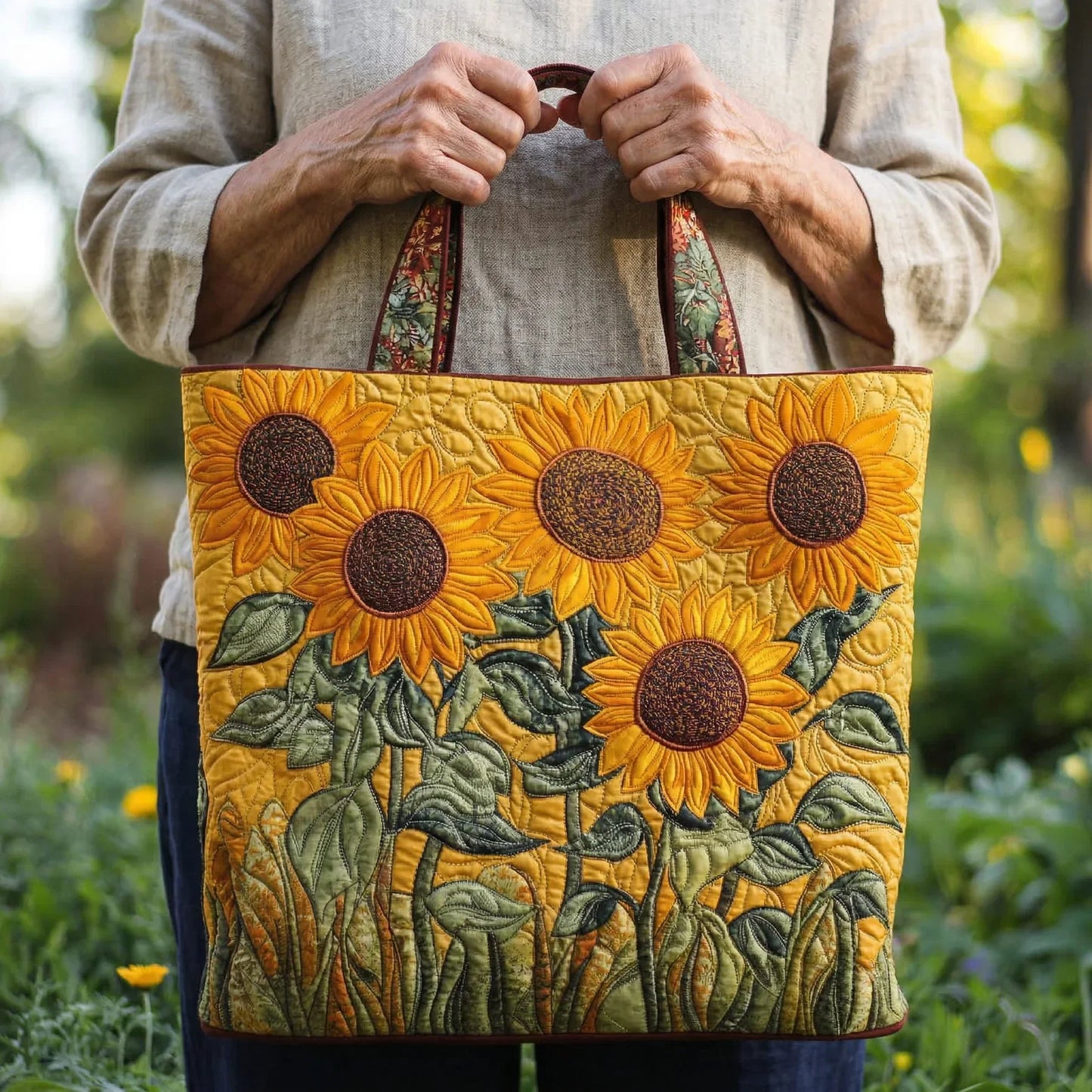 Bolsa Clásica Acolchada – Girasoles