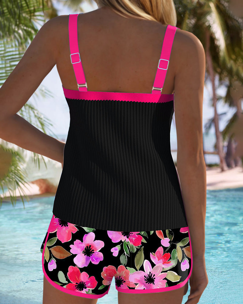Conjunto de Tankini de Dos Piezas Elegante