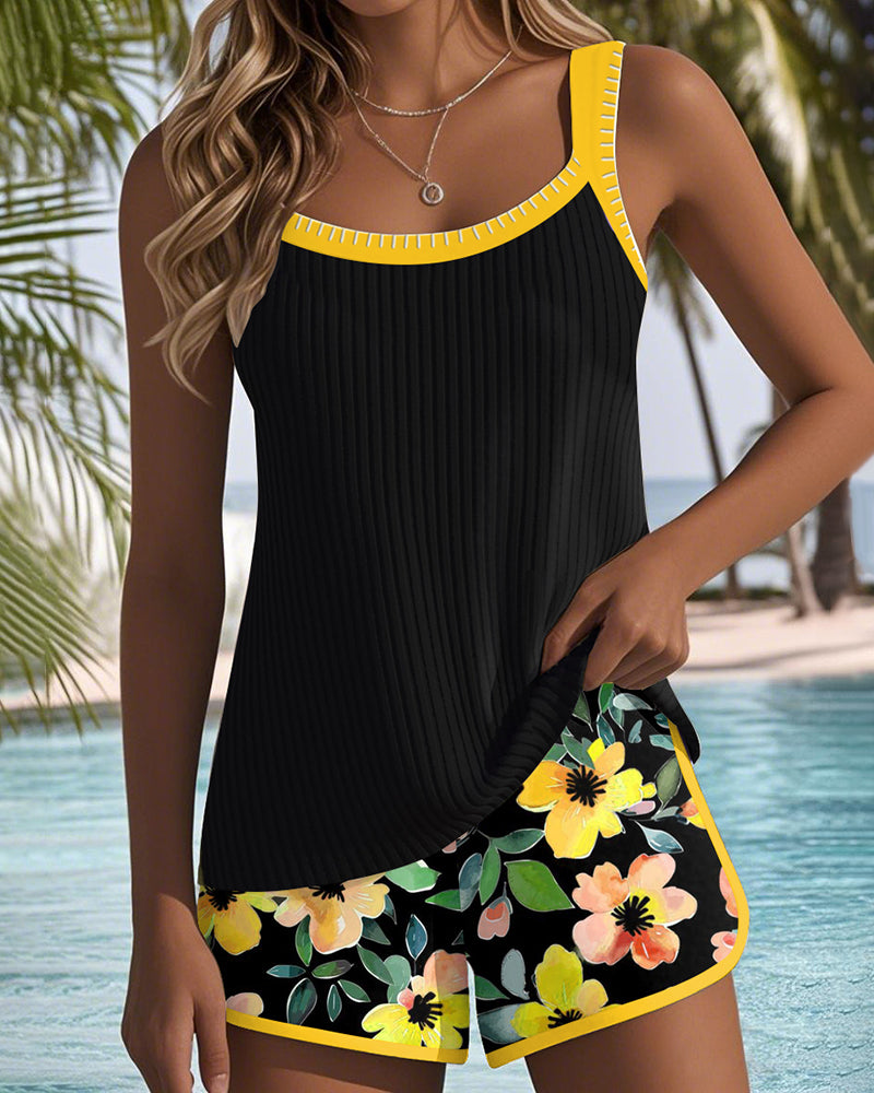 Conjunto de Tankini de Dos Piezas Elegante