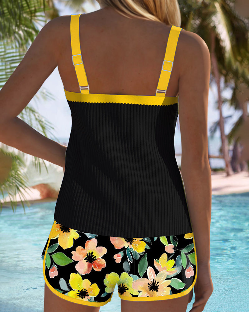 Conjunto de Tankini de Dos Piezas Elegante