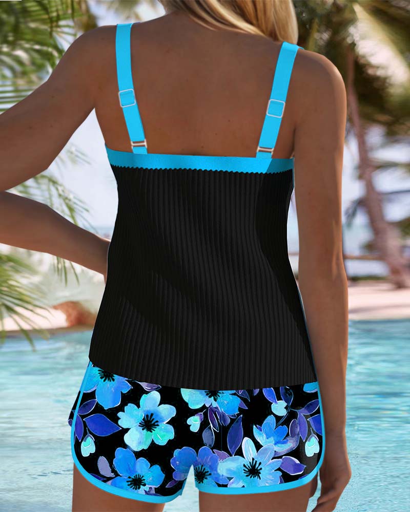 Conjunto de Tankini de Dos Piezas Elegante