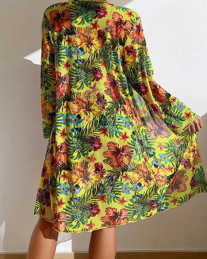 Bikini con falda de flores