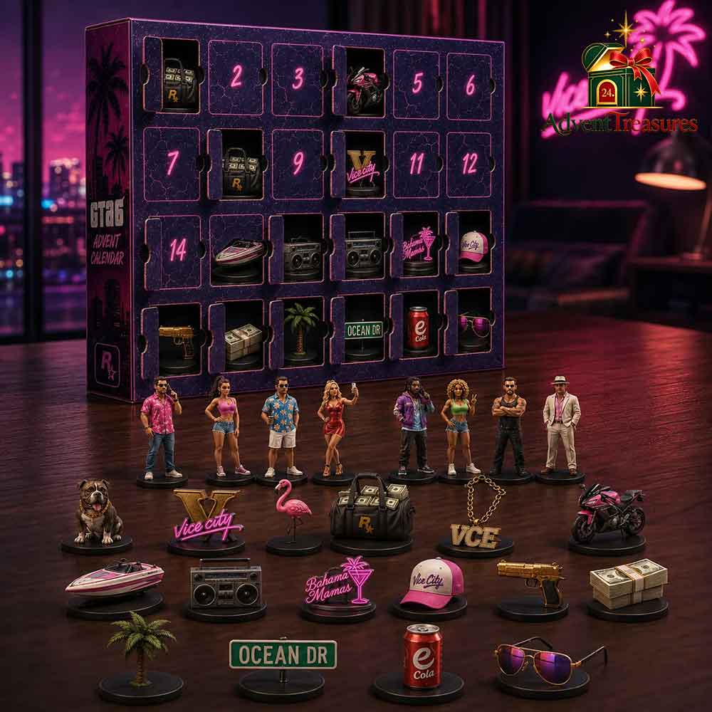 GTA 6 Advent Calendar – 24 Days Vice City Miniatures &amp; Collectible Figurine Set
