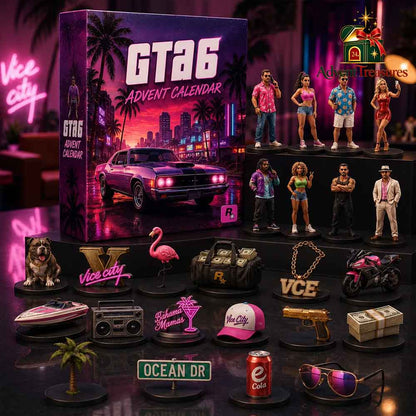 GTA 6 Advent Calendar – 24 Days Vice City Miniatures &amp; Collectible Figurine Set