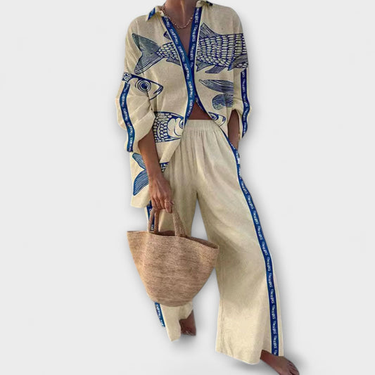 Conjunto Estampado Azul Pez