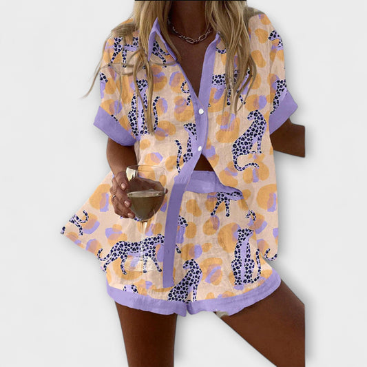 Conjunto Elegante y Cómodo con Estampado de Leopardo
