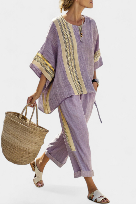 Conjunto Boho de Lino y Bambú