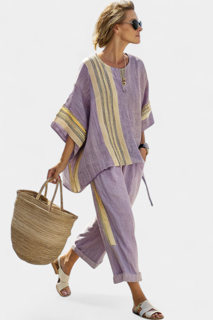 Conjunto Boho de Lino y Bambú