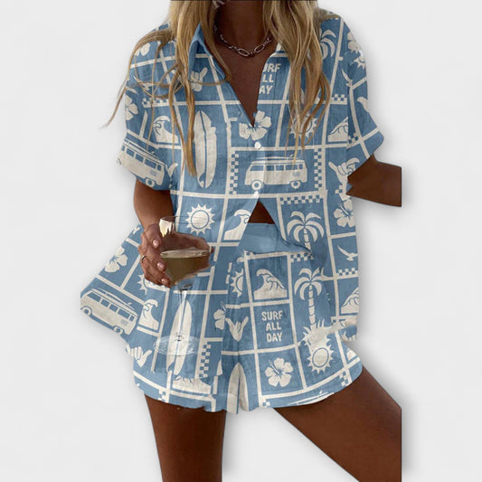 Conjunto ligero de verano con estampado de caravana