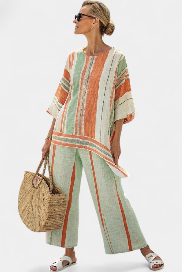 Conjunto De Lino con Rayas