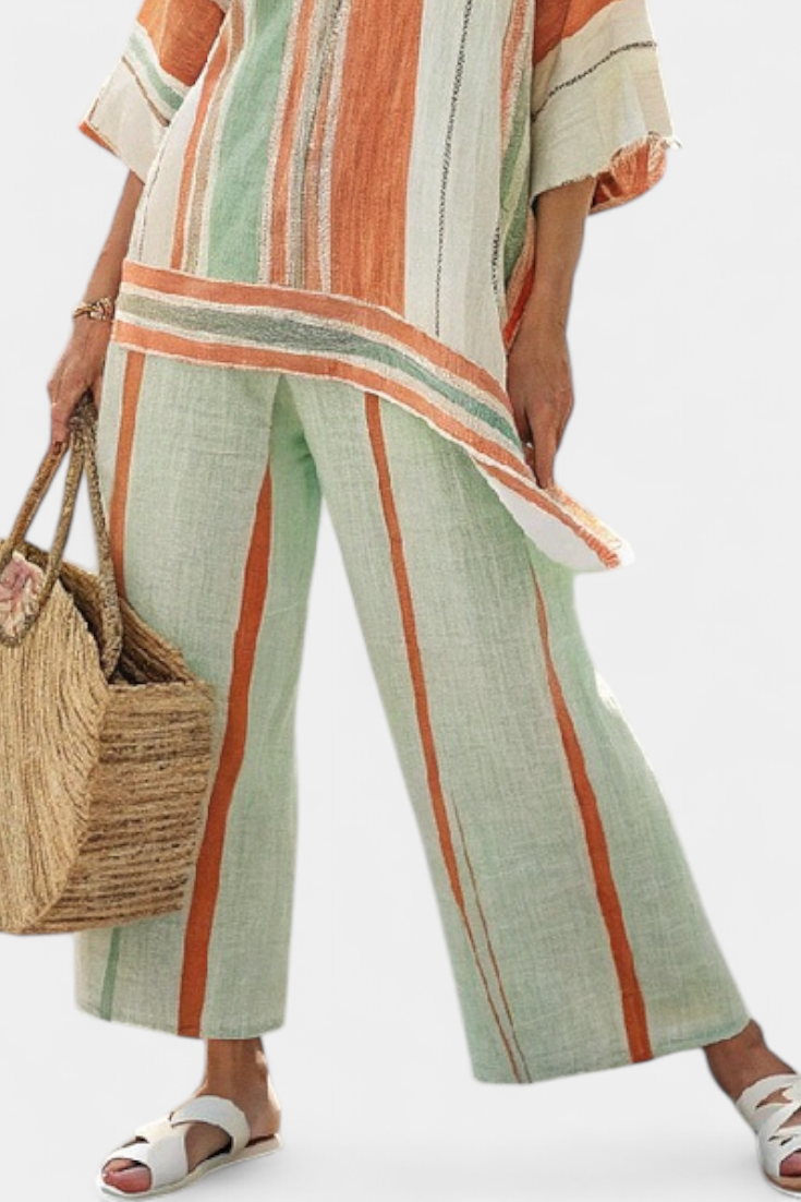 Conjunto De Lino con Rayas