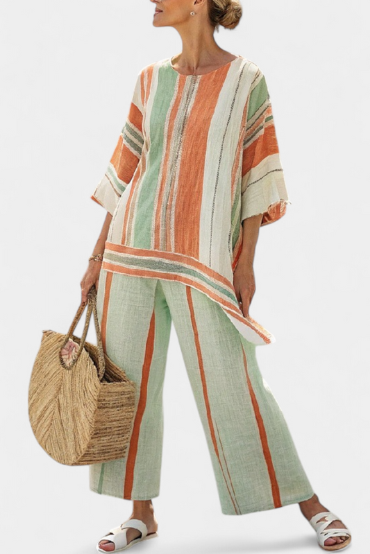 Conjunto De Lino con Rayas