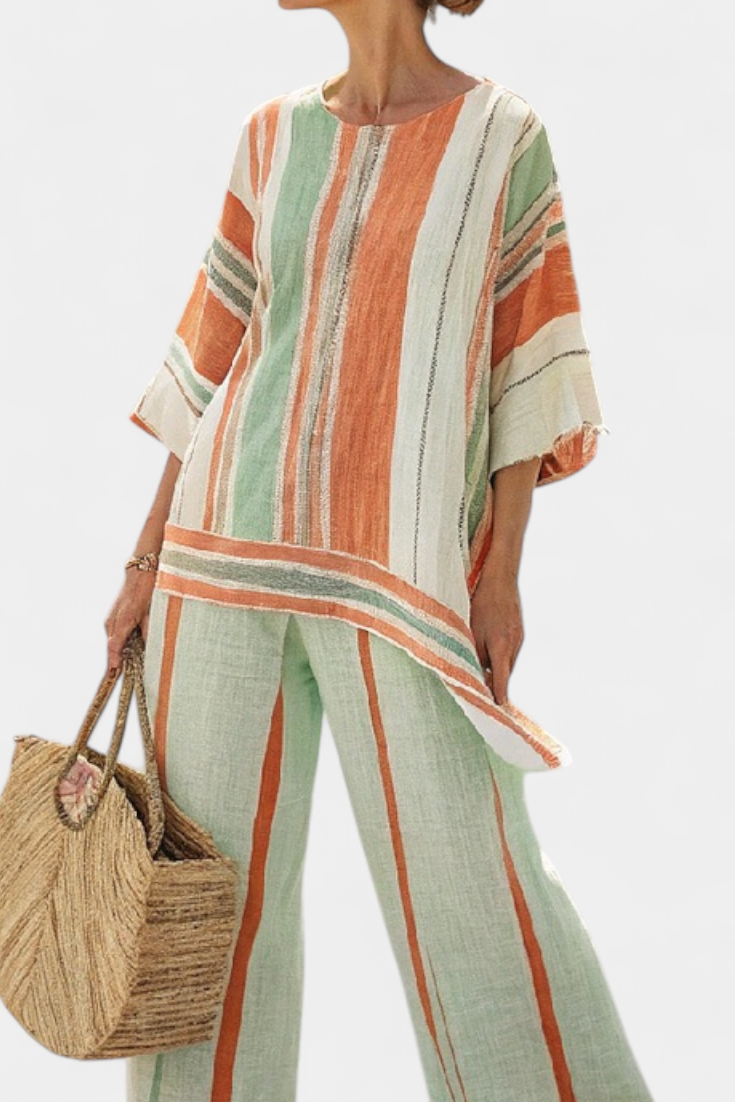 Conjunto De Lino con Rayas