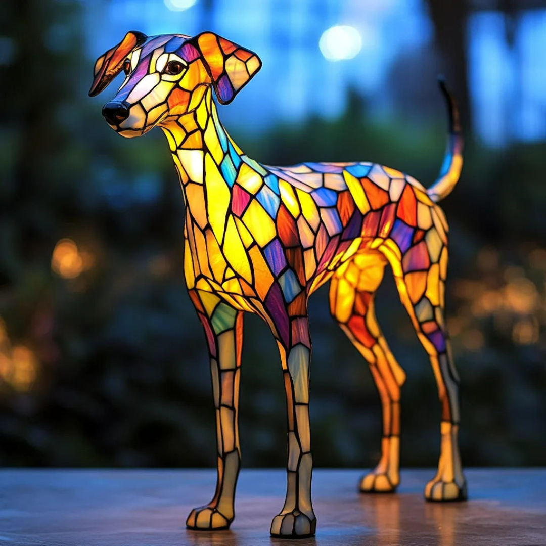Lámpara de Vidrio Esmerilado Inspirada en los Whippets