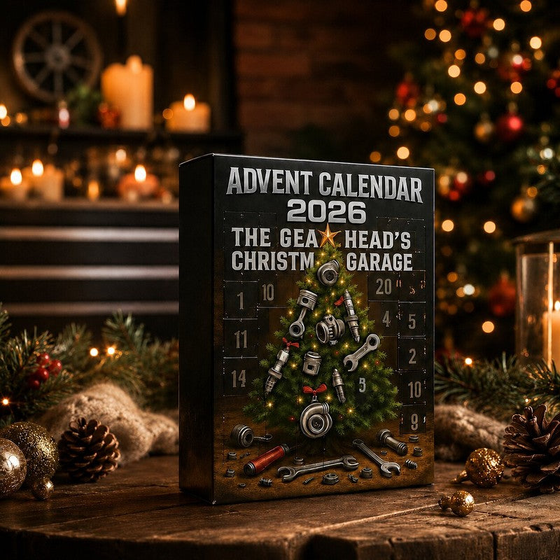 Calendario de Adviento - 24 puertas con temática de piezas automotrices y garaje