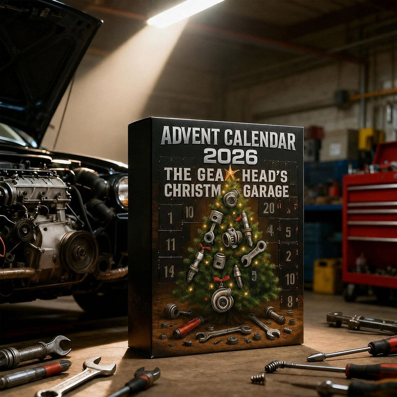 Calendario de Adviento - 24 puertas con temática de piezas automotrices y garaje