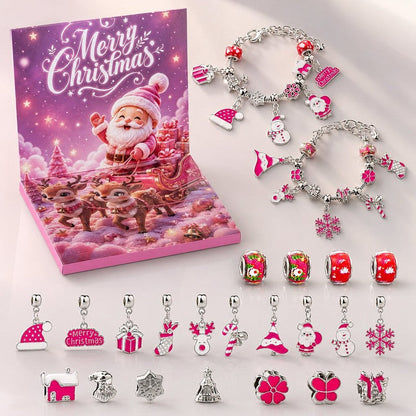 Kit para hacer pulseras del calendario de Adviento - set de manualidades navideñas de cuenta regresiva con 24 compartimentos