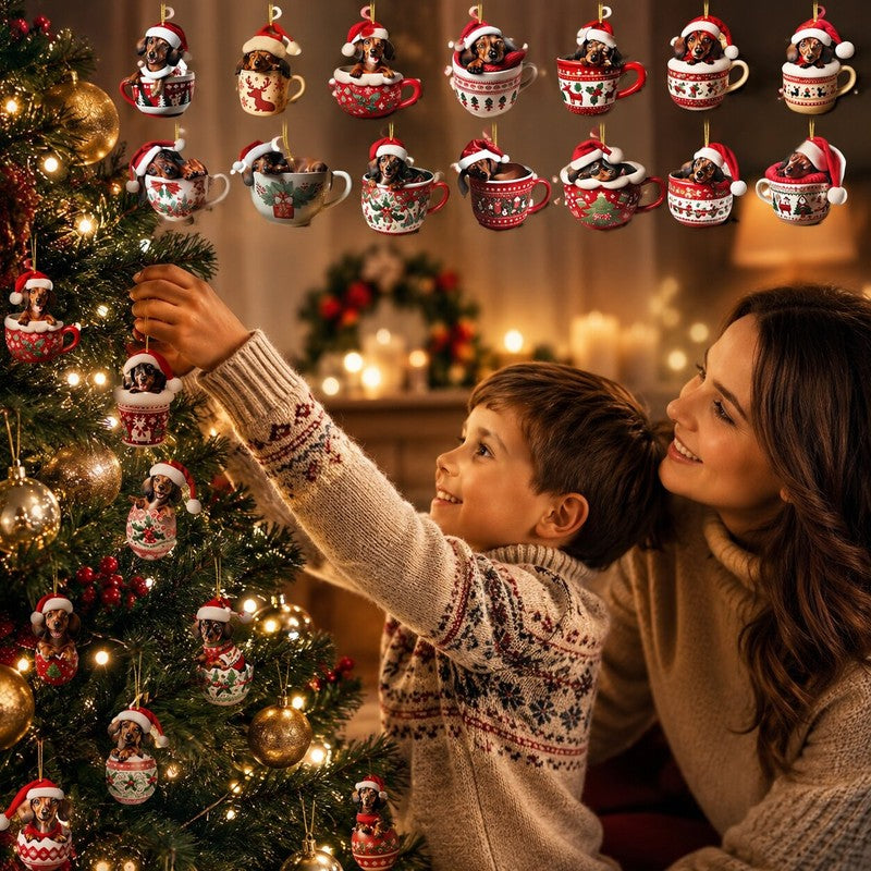 Calendario de Adviento con adornos de perro salchicha - Edición 2026