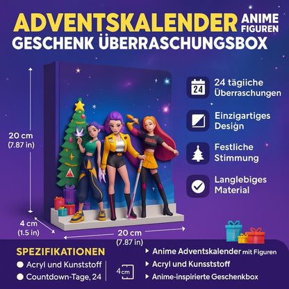Calendario de Adviento de anime y K-Pop con minifiguras y colgantes decorativos