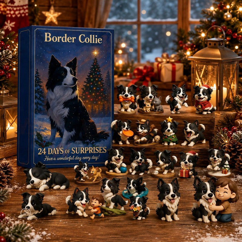Calendario de Adviento de border collie 2026 - 24 figuras de plástico