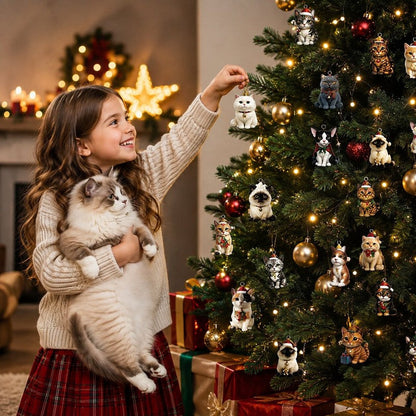 Calendario de Adviento para gatos - cuenta regresiva de 24 compartimentos con adornos de gatos