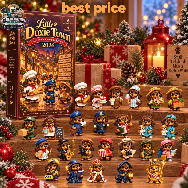 Calendario de Adviento de perros salchicha - 24 figuras miniatura con disfraces de personajes