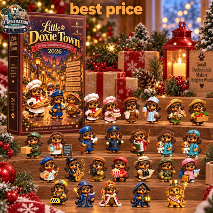 Calendario de Adviento de perros salchicha - 24 figuras miniatura con disfraces de personajes