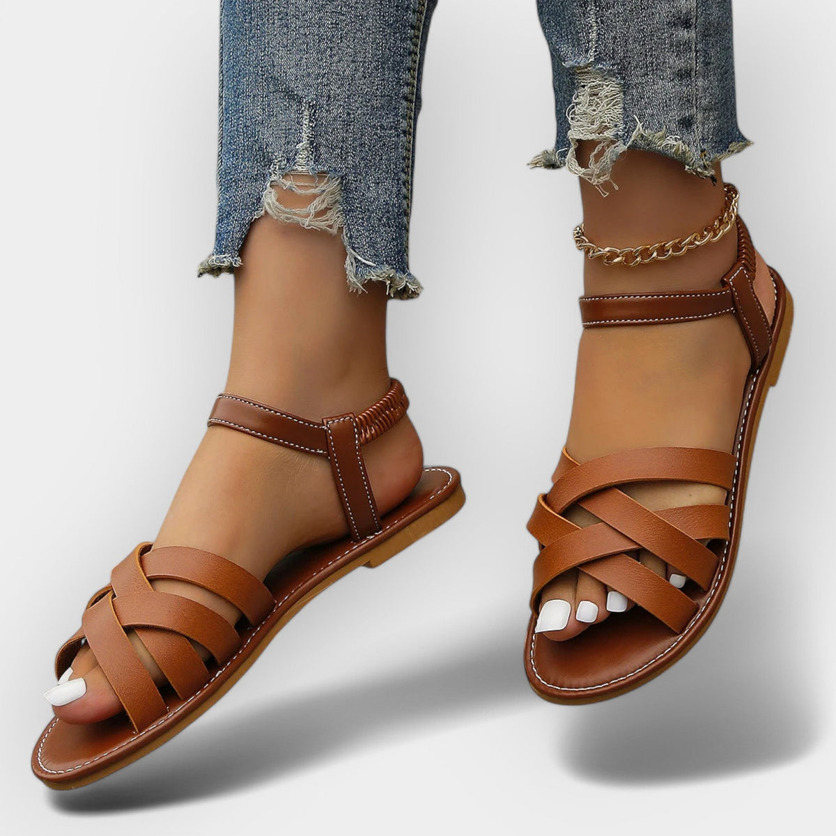 Sandalias hechas a mano con tiras ajustables