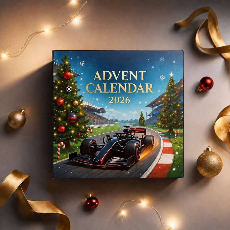 Calendario de Adviento de Fórmula 1 2026 - Tema de automovilismo con 24 sorpresas