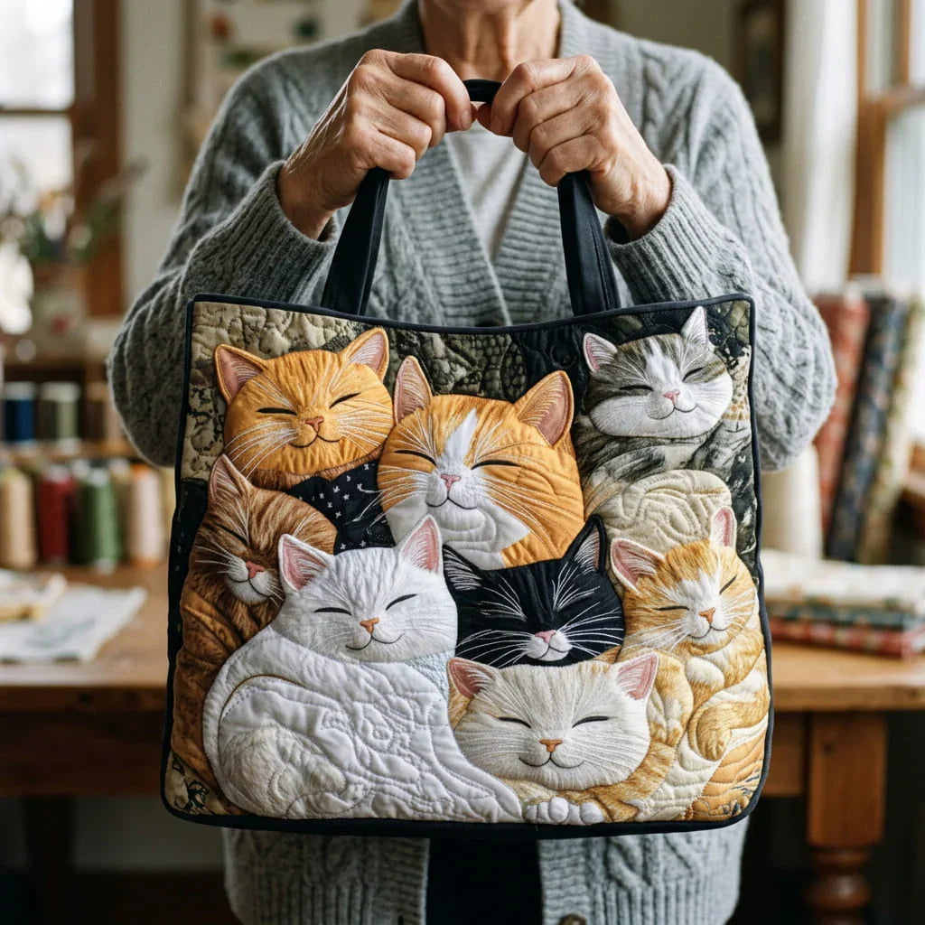 Bolsa Artesanal Acolchada – Gatitos Dormidos