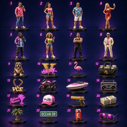 Calendario de Adviento inspirado en GTA con figuras coleccionables en miniatura