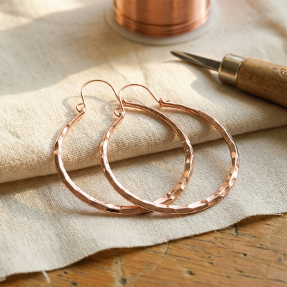 Aretes de cobre Sauce
