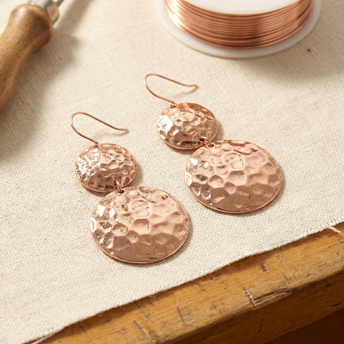 Aretes de cobre Solsticio