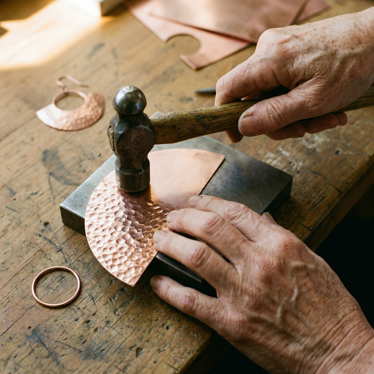 Aretes de cobre Aguacero
