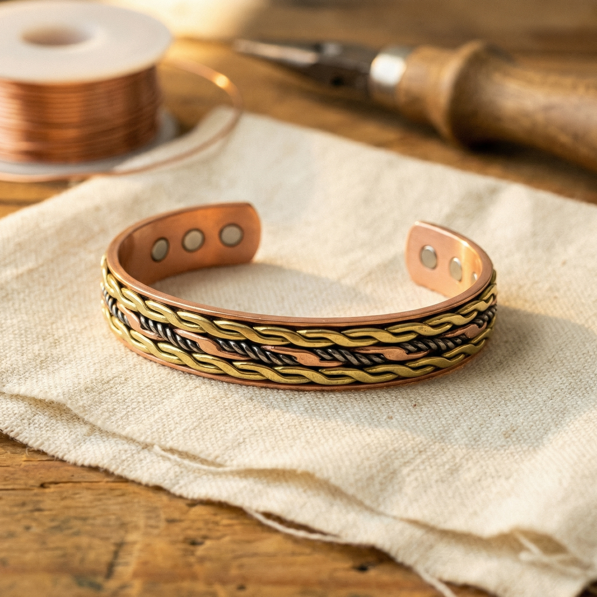 Pulsera de cobre Tejido
