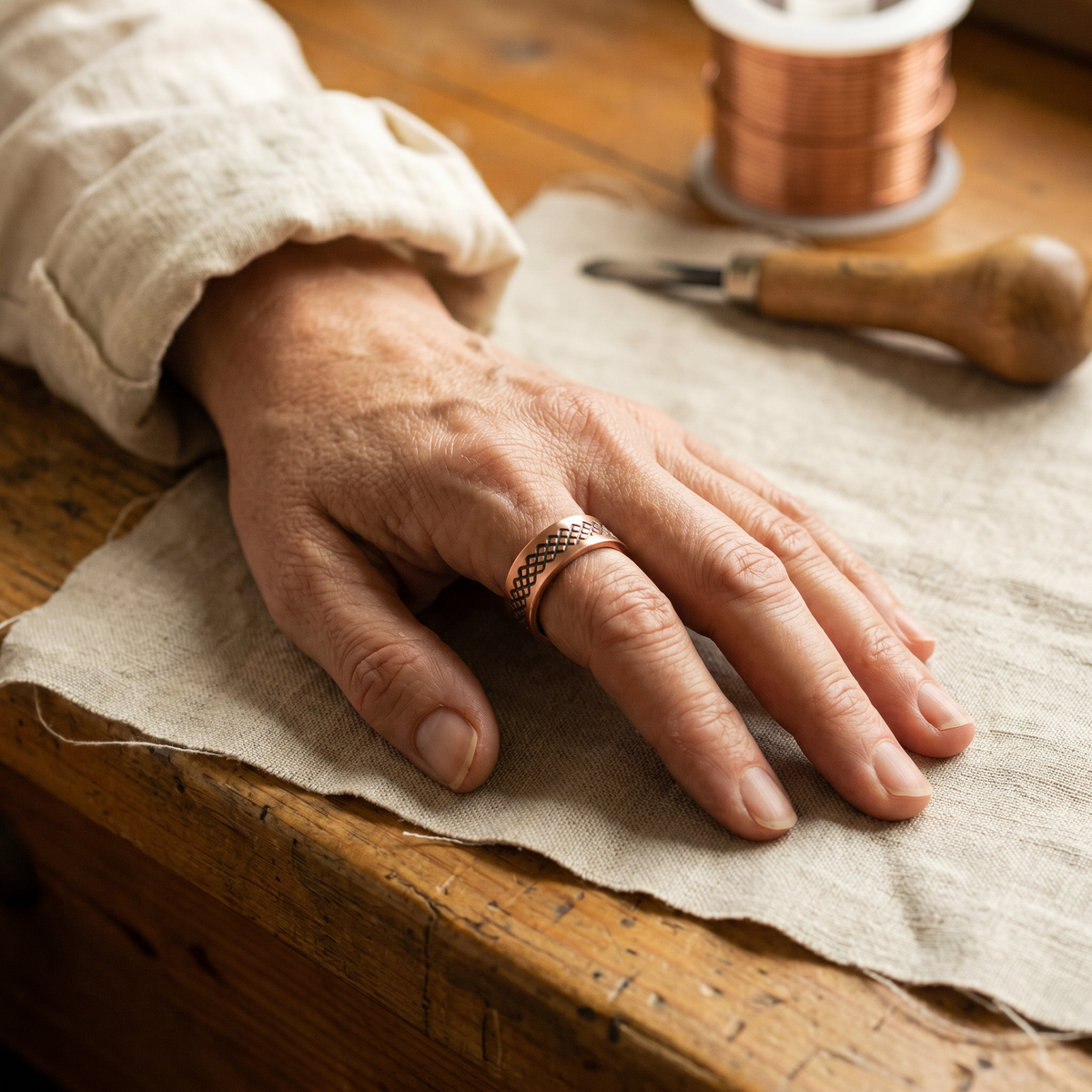 Anillo de cobre Trama