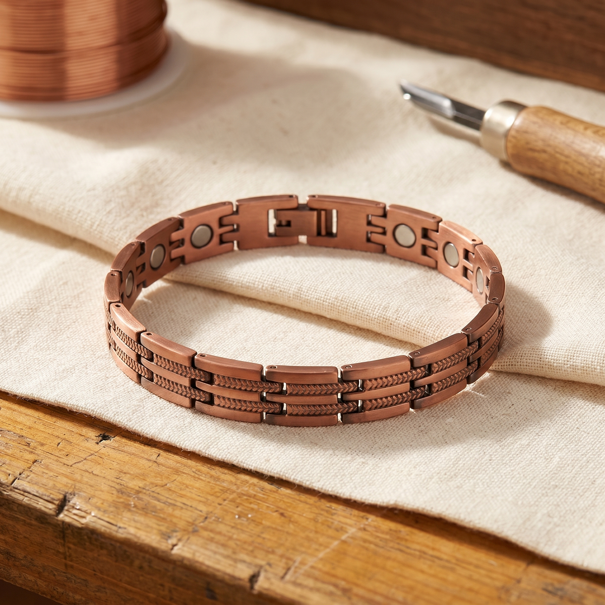 Pulsera de cobre para hombre Bastión