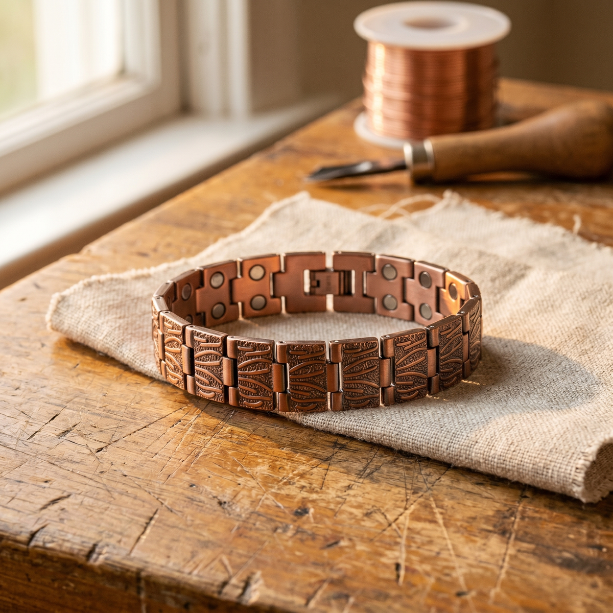 Pulsera de cobre para hombre Arenisca