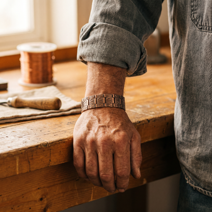 Pulsera de cobre para hombre Arenisca