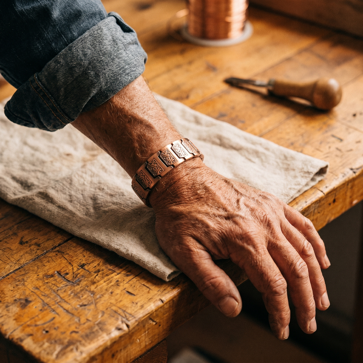 Pulsera de cobre para hombre Cañada