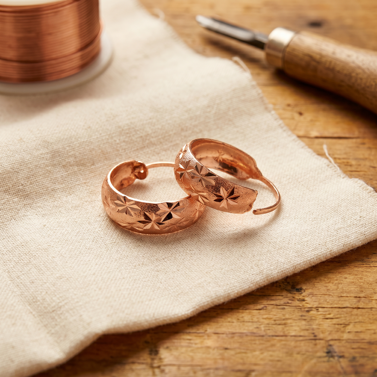 Aretes de cobre Rocío