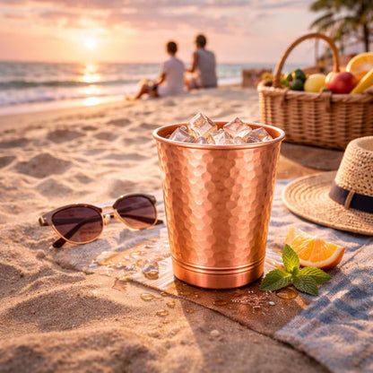 Vaso de cobre puro martillado 350 ml