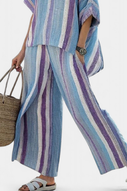Conjunto Rayas Daisy Malva
