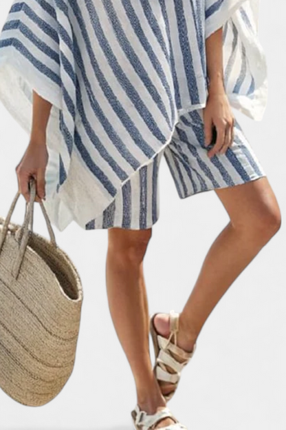 Conjunto Rayado Blusa y Pantalones Cortos