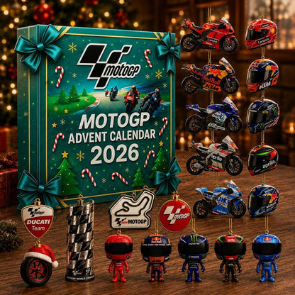 Calendario de Adviento de MotoGP 2026 - 24 compartimentos sorpresa con adornos de motocicletas