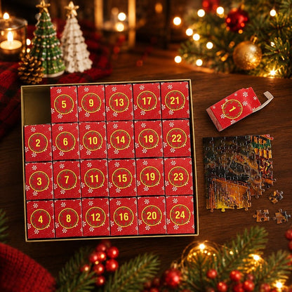 Calendario de Adviento de rompecabezas - Motivo navideño con 1008 piezas