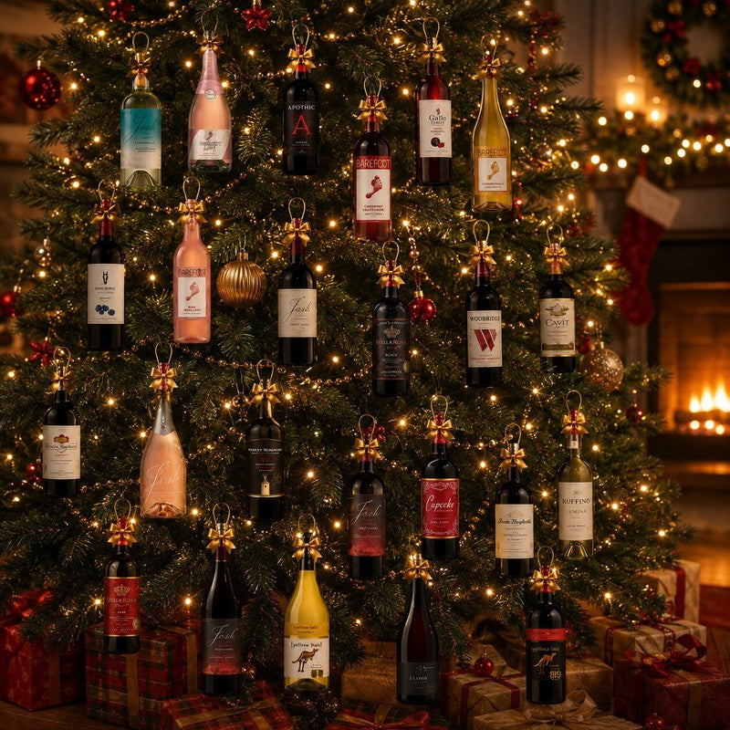 Calendario de Adviento del vino 2026 - caja de regalo con cuenta regresiva de 24 compartimentos